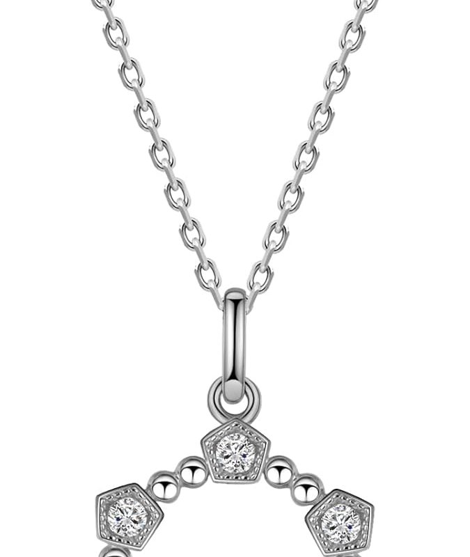 Necklace,925 Sterling Silver,Platinum Plated,18 inches