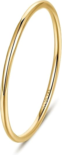 14K Gold Filled Rings for Women Girls Thin Gold Ring Dainty Cute Stacking Stackable